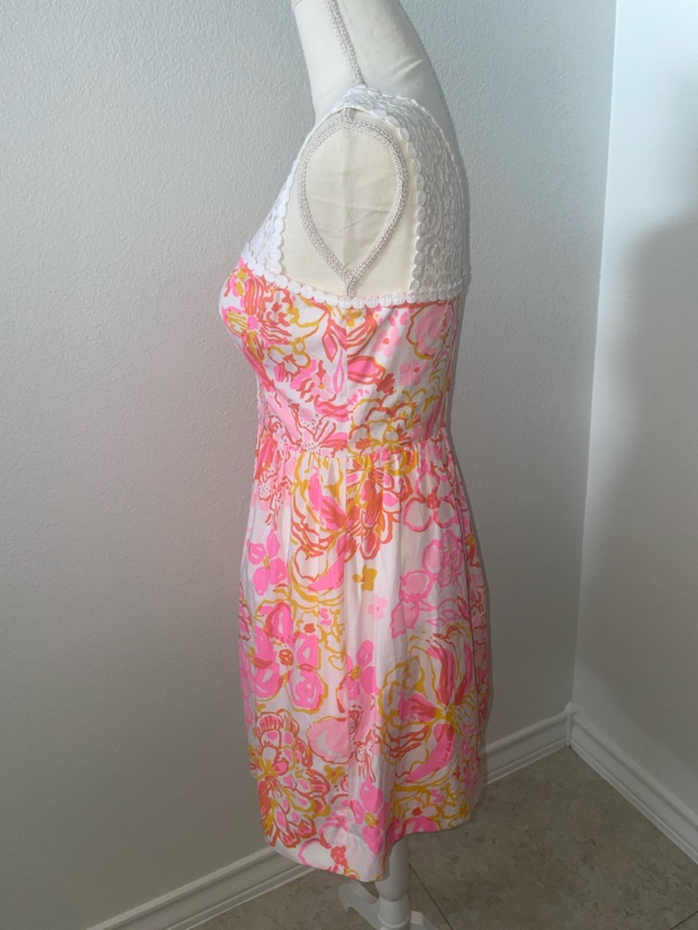 Lilly Pulitzer Women’s Pink White Floral Sleeveless Reagan Fit & Flare Dress - Picture 6 of 13